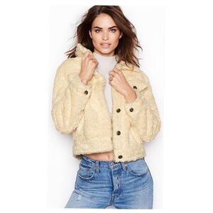 Victoria’s Secret | Runway Faux Fur Teddy Trucker Jacket Ivory / Cream | S